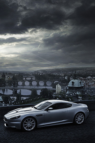 To put this Aston Martin DBS in dark city iPhone Wallpaper on your iPhone