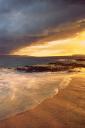 Seacoast and sunrise (free iPhone wallpaper)